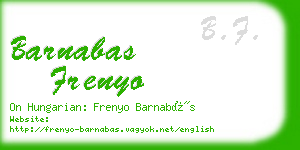 barnabas frenyo business card